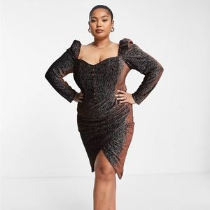 Lavish Alice Brown Velvet Rhinestone Dress